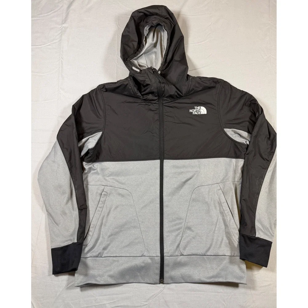 The North Face Mens Mountain Athletics Full Zip Hoodie Black Grey Medium